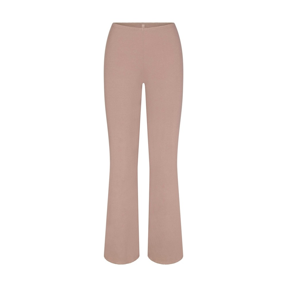 skims cotton rib picot straight leg pant